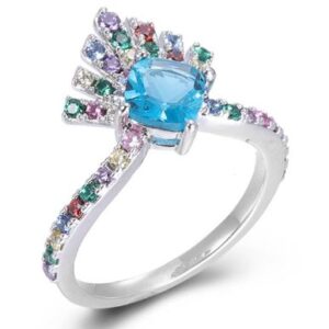 SJ45692, Ladies' Moissanite Ring, S925, Rhodium Plated, White, 3.41g