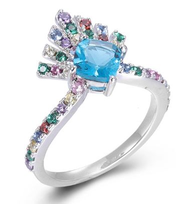 SJ45692, Ladies' Moissanite Ring, S925, Rhodium Plated, White, 3.41g