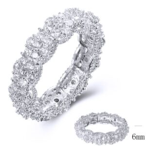 SJ37777, Ladies' Moissanite Ring, S925, Rhodium Plated, White, 4.63g