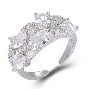 SJ47685, Ladies' Moissanite Ring, S925, Rhodium Plated, White, 3.35g