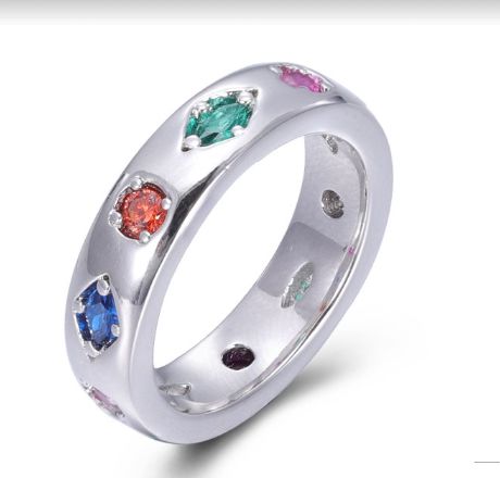 SJ44798, Ladies' Moissanite Ring, S925, Rhodium Plated, White, 7.1g
