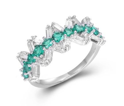 SJ45431, Ladies' Moissanite Ring, S925, Rhodium Plated, White, 3.32g
