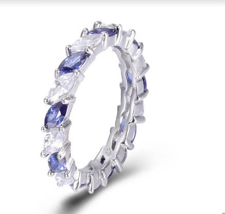 SJ46035, Ladies' Moissanite Ring, S925, Rhodium Plated, White, 2.88g