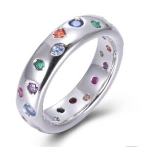SJ45475, Ladies' Moissanite Ring, S925, Rhodium Plated, White, 5.85g