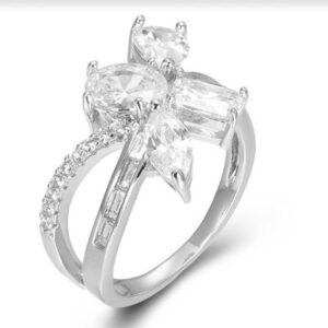 SJ45681, Ladies' Moissanite Ring, S925, Rhodium Plated, White, 4.25g