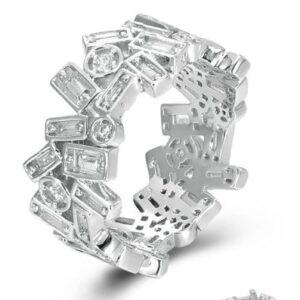 SJ45200, Ladies' Moissanite Ring, S925, Rhodium Plated, White, 5.01g