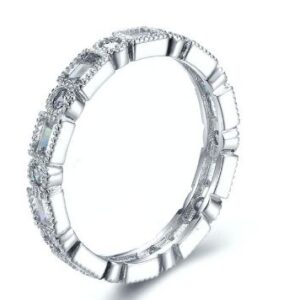 SJ28227, Ladies' Moissanite Ring, S925, Rhodium Plated, White, 2g
