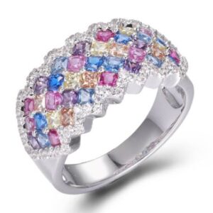 SJ49187, Ladies' Moissanite Ring, S925, Rhodium Plated, White, 5.08g