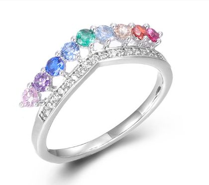 SJ45686, Ladies' Moissanite Ring, S925, Rhodium Plated, White, 2.31g