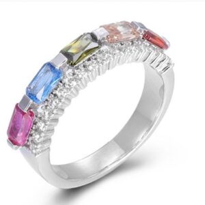 SJ45687, Ladies' Moissanite Ring, S925, Rhodium Plated, White, 3.69g