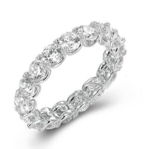 SJ44081, Ladies' Moissanite Ring, S925, Rhodium Plated, White, 3.79g
