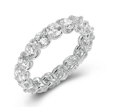 SJ44081, Ladies' Moissanite Ring, S925, Rhodium Plated, White, 3.79g