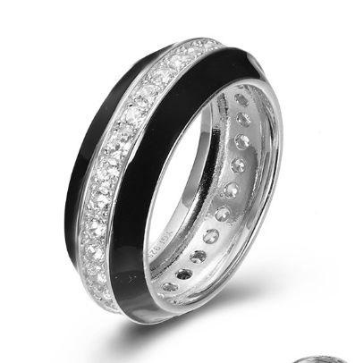SJ47106, Ladies' Moissanite Ring, S925, Rhodium Plated, White, 5.81g