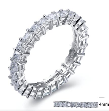 SJ24377, Ladies' Moissanite Ring, S925, Rhodium Plated, White, 2.52g
