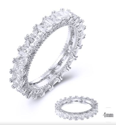 SJ37773, Ladies' Moissanite Ring, S925, Rhodium Plated, White, 2.76g