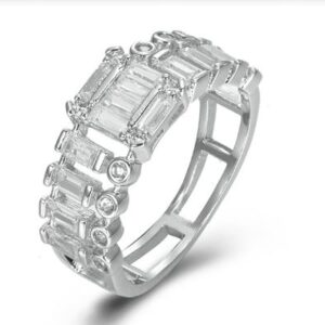 SJ44777, Ladies' Moissanite Ring, S925, Rhodium Plated, White, 2.87g