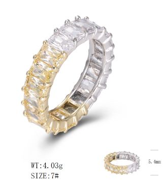 SJ49439, Ladies' Moissanite Ring, S925, Rhodium Plated, White, 3.55g