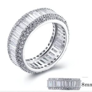 SJ27002, Ladies' Moissanite Ring, S925, Rhodium Plated, White, 5.4g