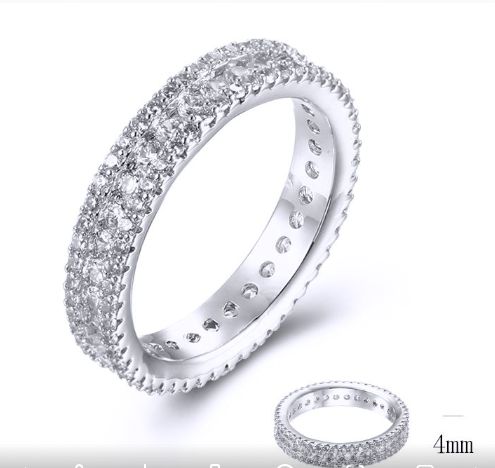 SJ38744, Ladies' Moissanite Ring, S925, Rhodium Plated, White, 3.55g