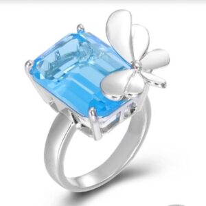 SJ45698, Ladies' Moissanite Ring, S925, Rhodium Plated, White, 8.79g