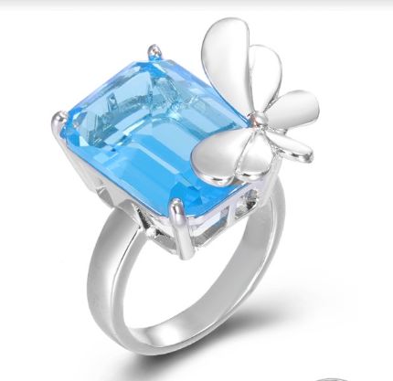 SJ45698, Ladies' Moissanite Ring, S925, Rhodium Plated, White, 8.79g