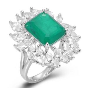 SJ45487, Ladies' Moissanite Ring, S925, Rhodium Plated, White, 6.7g