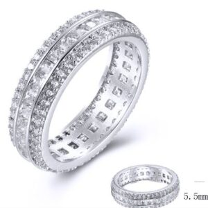 SJ38756, Ladies' Moissanite Ring, S925, Rhodium Plated, White, 3.85g