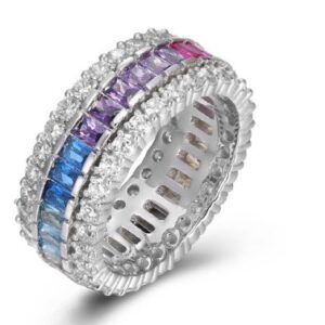 SJ44321, Ladies' Moissanite Ring, S925, Rhodium Plated, White, 6.21g