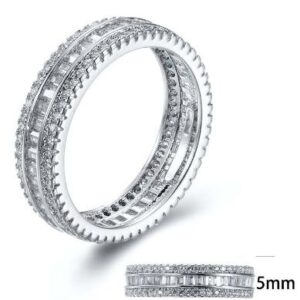 SJ27348, Ladies' Moissanite Ring, S925, Rhodium Plated, White, 2.95g