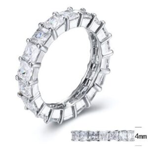 SJ30420, Ladies' Moissanite Ring, S925, Rhodium Plated, White, 3.93g