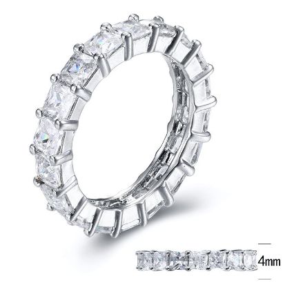 SJ30420, Ladies' Moissanite Ring, S925, Rhodium Plated, White, 3.93g