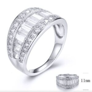 SJ31793, Ladies' Moissanite Ring, S925, Rhodium Plated, White, 3.91g