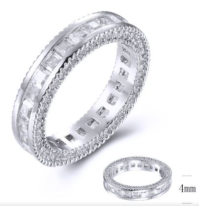 SJ38936, Ladies' Moissanite Ring, S925, Rhodium Plated, White, 4.11g