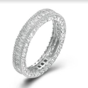 SJ44779, Ladies' Moissanite Ring, S925, Rhodium Plated, White, 3.67g