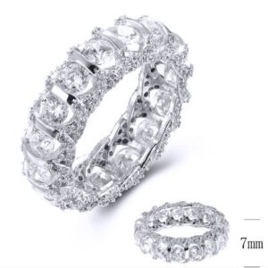 SJ39149, Ladies' Moissanite Ring, S925, Rhodium Plated, White, 6.69g