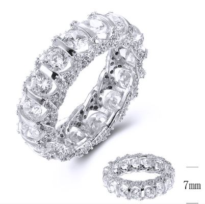 SJ39149, Ladies' Moissanite Ring, S925, Rhodium Plated, White, 6.69g