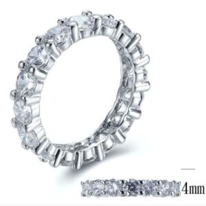 SJ28211, Ladies' Moissanite Ring, S925, Rhodium Plated, White, 3.52g