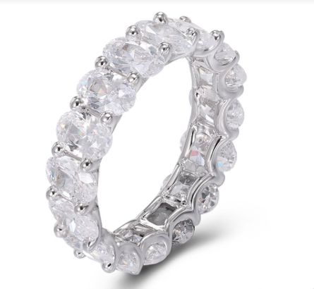 SJ48729, Ladies' Moissanite Ring, S925, Rhodium Plated, White, 4.26g