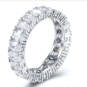 SJ30423, Ladies' Moissanite Ring, S925, Rhodium Plated, White, 3.93g