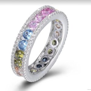 SJ52442, Ladies' Moissanite Ring, S925, Rhodium Plated, White, 3.88g