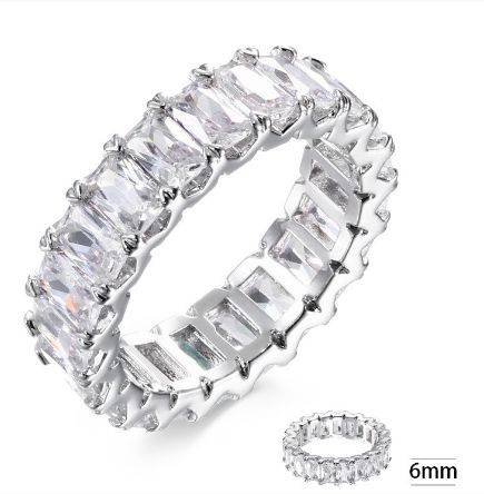 SJ41584, Ladies' Moissanite Ring, S925, Rhodium Plated, White, 5.26g
