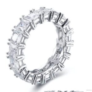 SJ27463, Ladies' Moissanite Ring, S925, Rhodium Plated, White, 4.78g