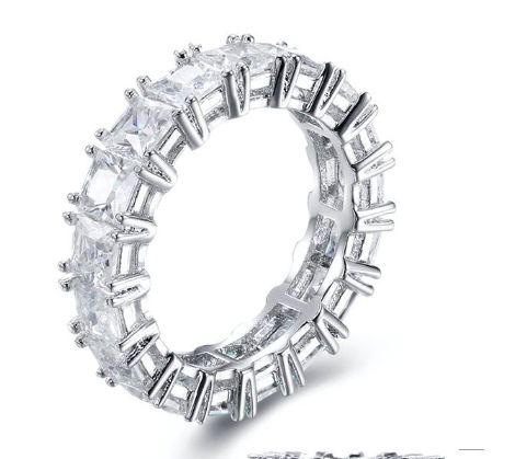 SJ27463, Ladies' Moissanite Ring, S925, Rhodium Plated, White, 4.78g