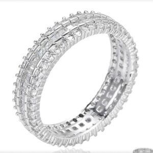 SJ22629, Ladies' Moissanite Ring, S925, Rhodium Plated, White, 2.67g