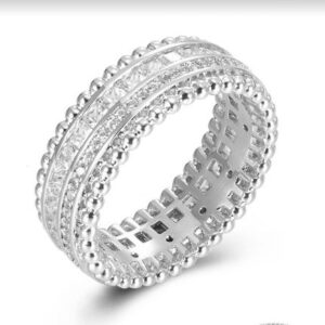 SJ46518, Ladies' Moissanite Ring, S925, Rhodium Plated, White, 6.42g