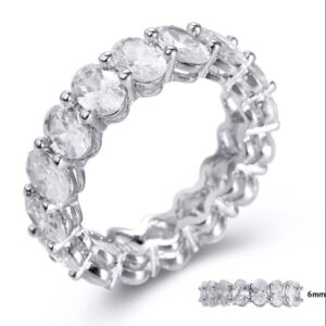 SJ22525, Ladies' Moissanite Ring, S925, Rhodium Plated, White, 5.21g