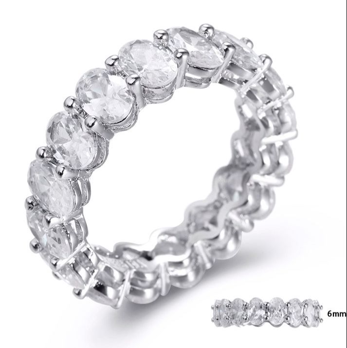 SJ22525, Ladies' Moissanite Ring, S925, Rhodium Plated, White, 5.21g
