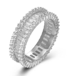 SJ44499, Ladies' Moissanite Ring, S925, Rhodium Plated, White, 4.65g