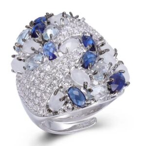 SJ45852, Ladies' Moissanite Ring, S925, Rhodium Plated, White, 12.6g