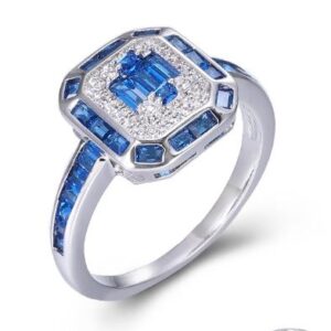 SJ47613, Ladies' Moissanite Ring, S925, Rhodium Plated, White, 3.39g